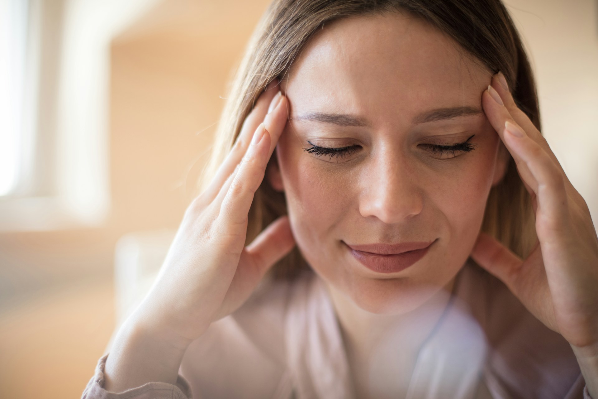 woman having a headache